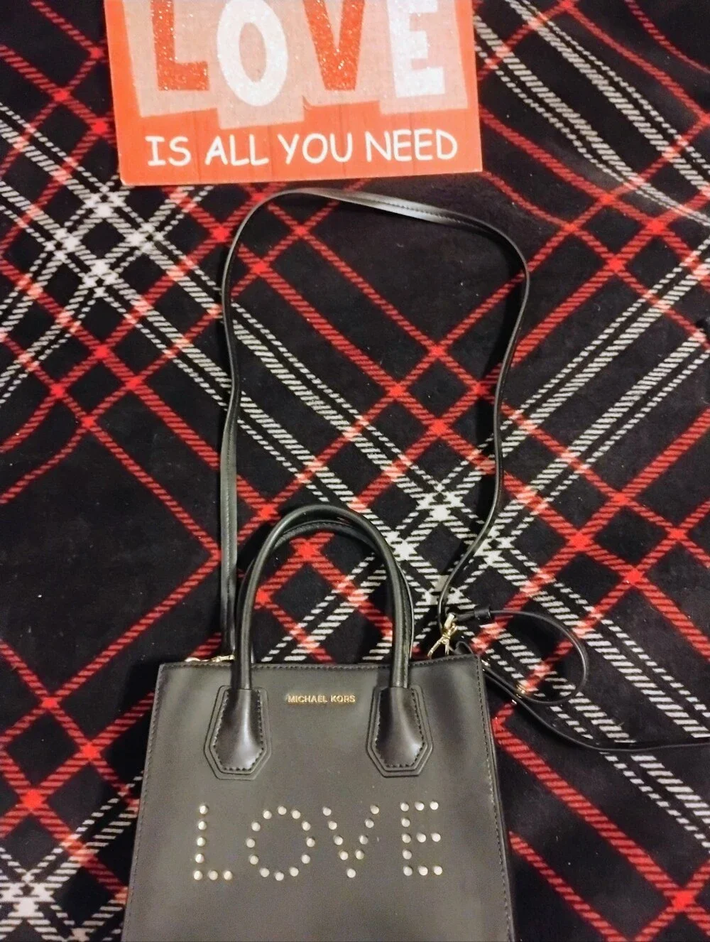 Rare & HTF Like New Mini Black Michael Kors Leather Love Satchel